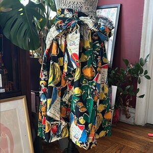 J. Crew Multicolor Fruit Print Maxi Skirt